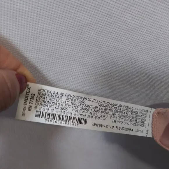 Zara Pink Satin Sport Stripe Short Sleeve Dress Size M - Picture 9 of 10